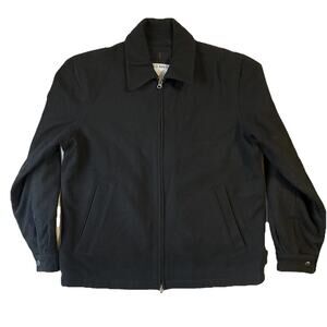 Old Navy Men Jacket M Black Wool Cotton Full Zipper Long Sleeve Inner Pocket